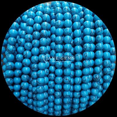 8 mm perle di gemme lucide per gioielli, forniture per la produzione di gioielli, diversi colori, filamenti di perle a sfondo turchese.