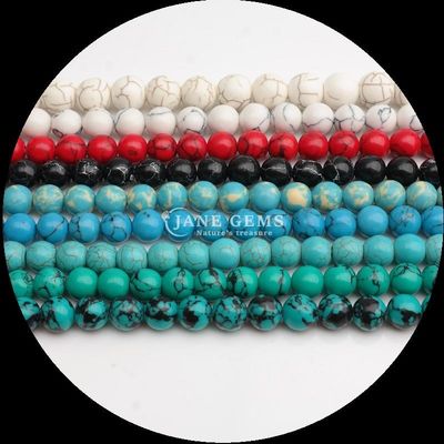 Gioielli fai da te Fabbricazione di gioielli a taglio rotondo Stringhe di perline di gemma turchesi in 8 mm di dimensioni e diversi colori