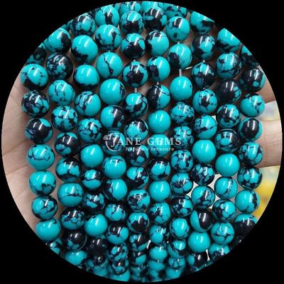 Gioielli fai da te Fabbricazione di gioielli a taglio rotondo Stringhe di perline di gemma turchesi in 8 mm di dimensioni e diversi colori