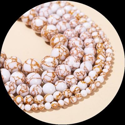 Colori assorbiti Forma rotonda Gemme Perla Linea d'oro Turchese Flussi di perla per regalo fai da te