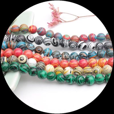 Perle di gemma Diversi colori sintetici Perle di malachite per la fabbricazione di gioielli fai da te