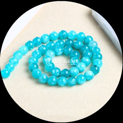 Perle di forma rotonda lucidate perle in vari colori vari calcedoni fili di perle sciolte per gioielleria forniture