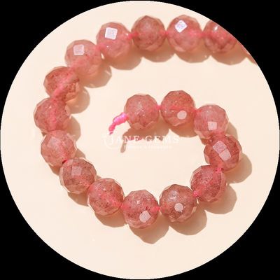 Perle di gemme multicolori perle di gemme naturali perle di citrino fragole quarzo a facce rotonde fili di perle sciolte