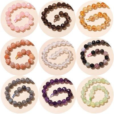 Perle di gemme multicolori perle di gemme naturali perle di citrino fragole quarzo a facce rotonde fili di perle sciolte