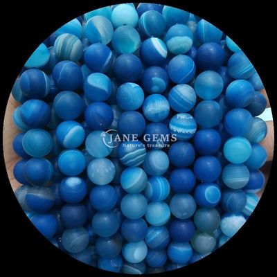 Gemma naturale Agate a fasce varie Agate ghiacciata rotonda Agate a fasce di perle sciolte L'aggiunta perfetta alla tua collezione di collane