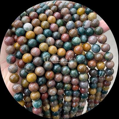 Perfetto per braccialetti Diversi tipi di pietra Sangue di drago Agata indiana Ronda Ronda Perle di gemme