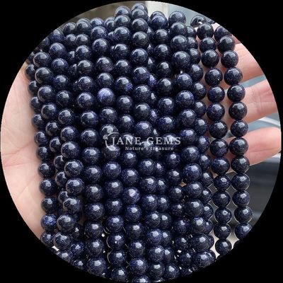Pietra preziosa rotonda con tecnica lucidata Giaspo rosso Blu Sabbia cristallina Pietra di guarigione Rondone a perline sfuse Stringhe di perline squisite e durevoli Gioielli