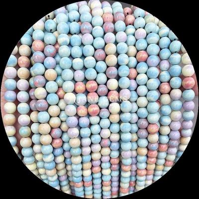 Gemstone Cut Round Gems Bead Zebra Jasper Mahagony Obsidian Vari tipi di cristallo pietra di guarigione strati di perline sciolte per accessori fatti a mano