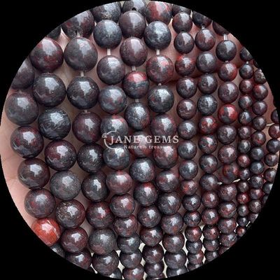 Gemstone Cut Round Gems Bead Zebra Jasper Mahagony Obsidian Vari tipi di cristallo pietra di guarigione strati di perline sciolte per accessori fatti a mano