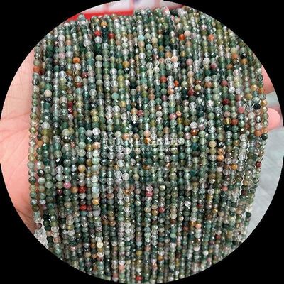 Gemme naturali perla taglio rotondo cristallo sfaccettato guarigione mini pietre preziose muschio agata fiocco di neve ossidiana vari filamenti di perle sciolte ideale per accessori artigianali