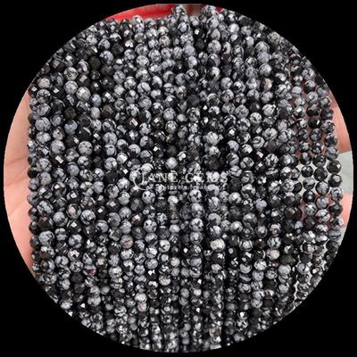 Gemme naturali perla taglio rotondo cristallo sfaccettato guarigione mini pietre preziose muschio agata fiocco di neve ossidiana vari filamenti di perle sciolte ideale per accessori artigianali