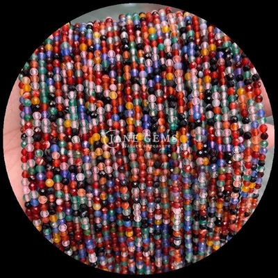 Gemma naturale dalla scelta perfetta per le vostre esigenze B2B Varia Pietra di cristallo Ametista Verde Aventurina Mini Faceted Loose Round Bead Strands