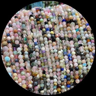 Perle di gemme naturali Amazonite Nero Quarzo Rutilato Vario Tipi Cristallo Mini Faccettato Perle Libere Vari Requisiti di Colori