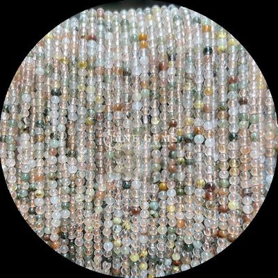 Mini perline rotonde lucide multicolore di pietre preziose Quarzo giardino Pietra di luna per artigianato e design superiori